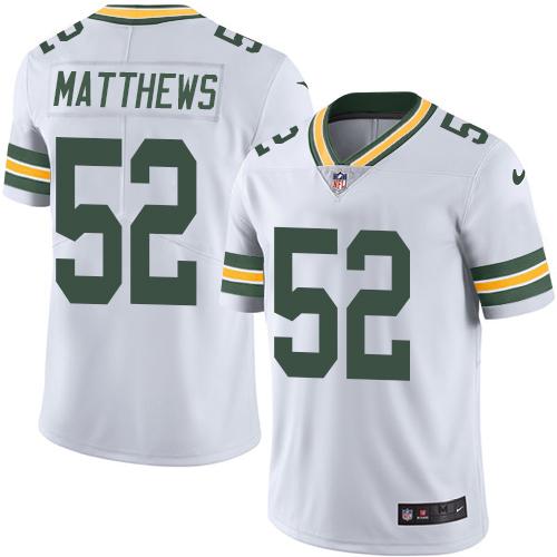 Nike Packers #52 Clay Matthews White Men's Stitched NFL Vapor Untouchable Limited Jersey - Click Image to Close